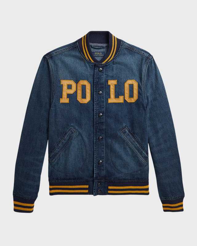 Boy's Polo Denim Bomber Jacket, Size 2-7
